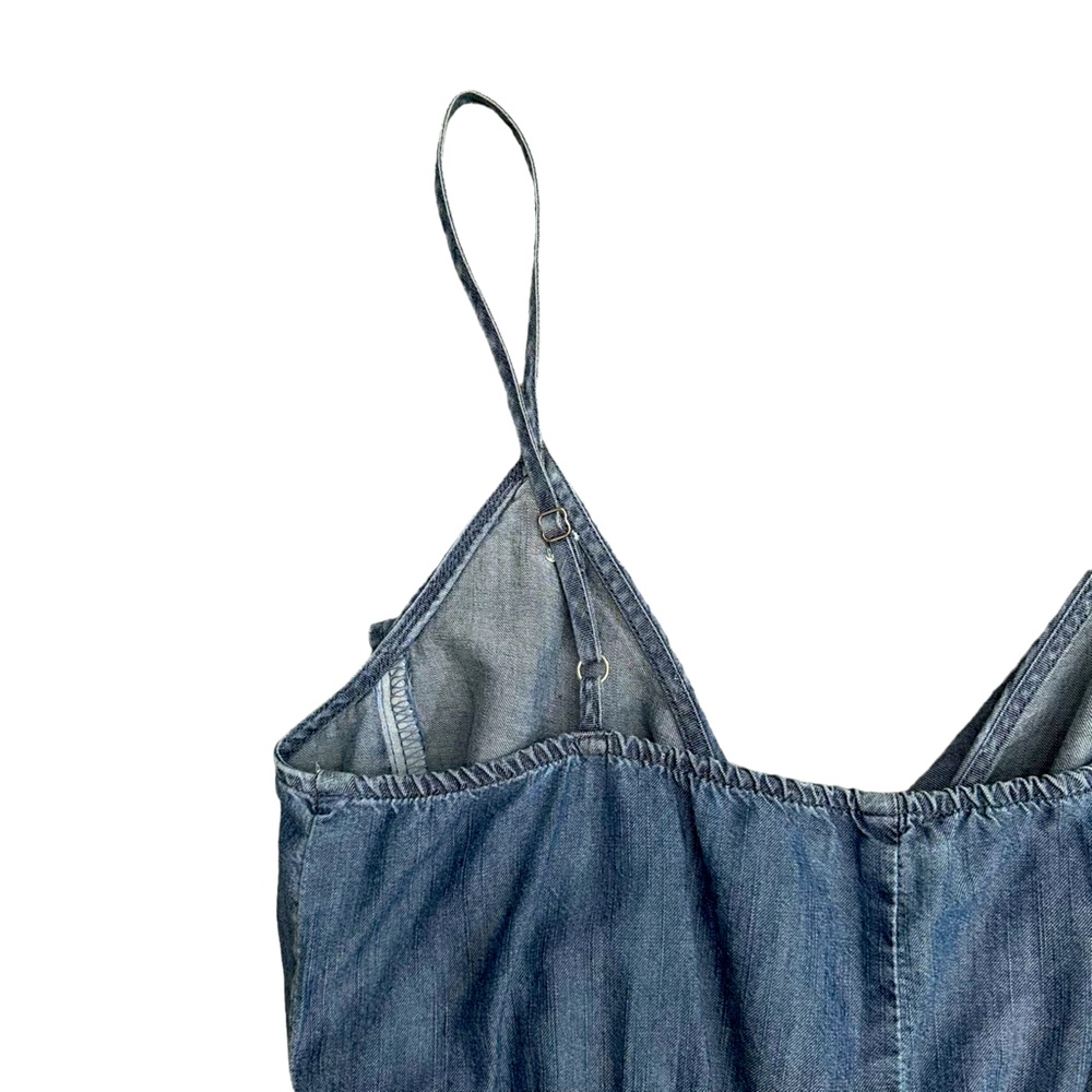 Express Chambray Ruffle Front Mini Dress - Picture 7 of 8